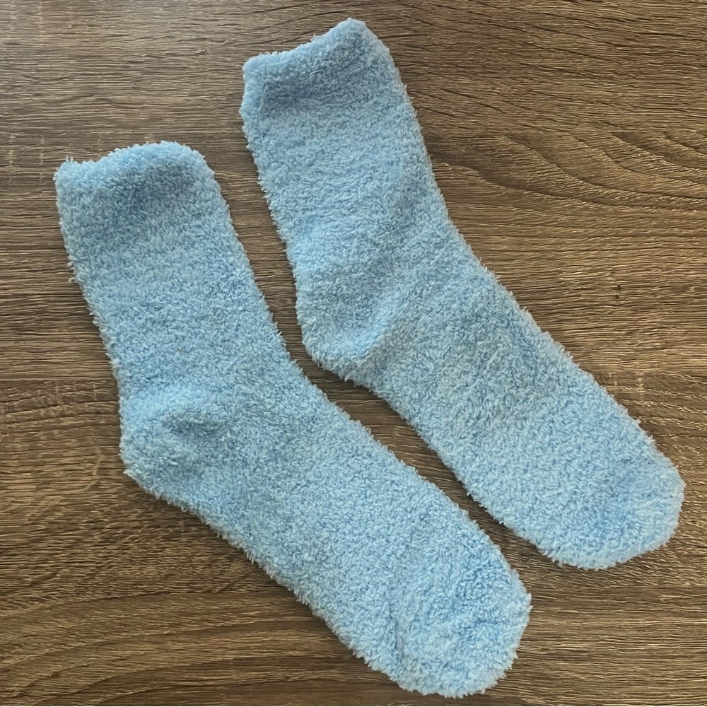 NWOT Blue Fuzzy Socks